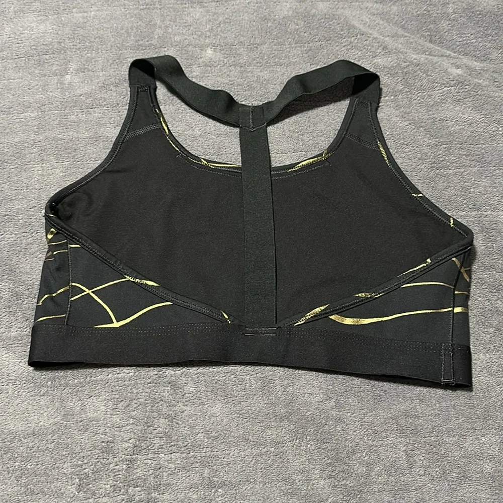 Nike Women's Black and Gold Sports Bra - Picture 2 of 2